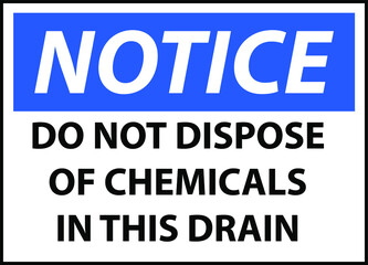 Notice do not dispose of chemicals in this drain