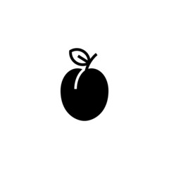 Plum vector icon in black solid flat design icon isolated on white background