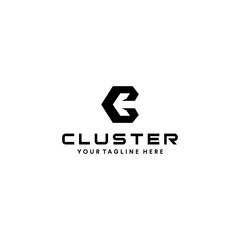 Creative Illustration modern C sign geometric logo design template