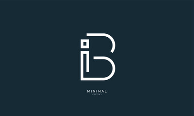 Alphabet letter icon logo IB