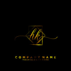 HK Initial handwriting logo vector