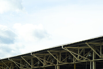 Fototapeta premium steel roof over blue sky