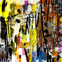 abstract background composition, with strokes, splashes and geometric lines