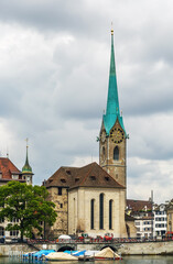 Fraumunster Church in Zurich, Switzerland