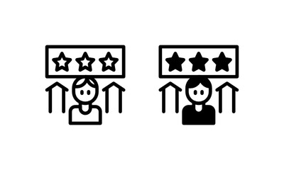 Reviewer feedback great star upgrade Icon, Logo, Vector