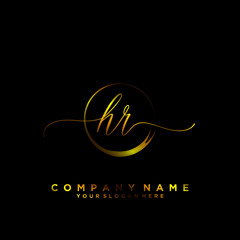 HR Initial handwriting logo vector