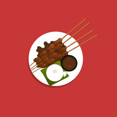 satay chicken flat image