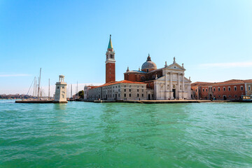 Fototapeta na wymiar Beautiful view to Venice from the Venetian Lagoon, Venice, Italy, Europe