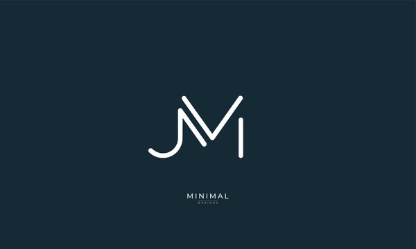 Alphabet letter icon logo JM