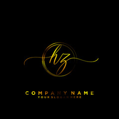 HZ Initial handwriting logo vector