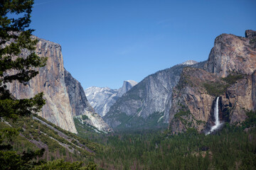 Amazing mountanis landscape at Yosemite Valley in Yosemite National Park, California.