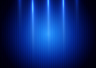 Abstract blue light vertical on blue background. Technology concept.