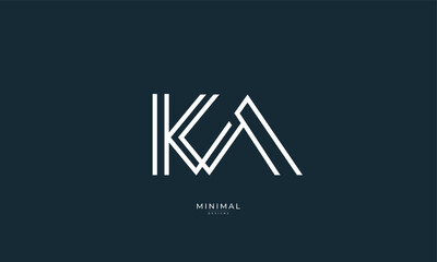Alphabet letter icon logo KA