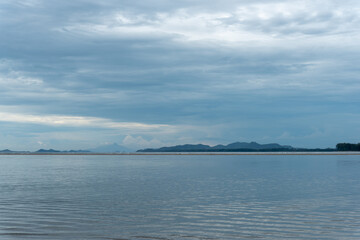 Summer beach paradise. Tropical island beach. Sea shore line. Island relax landscape travel concept