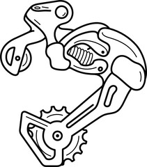 Speed rear derailleur