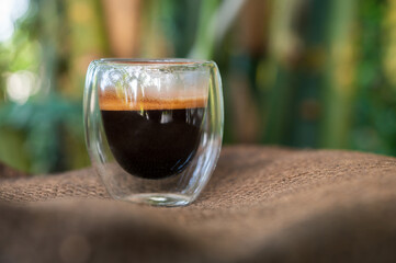 Cup of espresso on the table