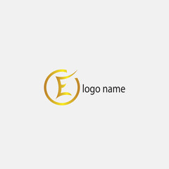 letter e creative logo circle color illustrations. vector design