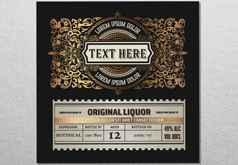 Vintage Liquor Label Packaging Layout 