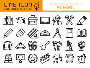 ラインアイコン　教育シリーズvol.1　学校