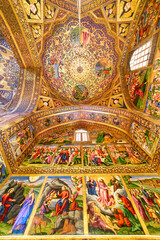 Fototapeta na wymiar Awesome view of ceiling inside the Holy Savior Cathedral