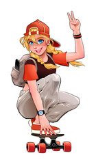 Beautiful skater girl © ddraw