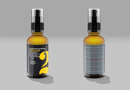 Download Amber Glass Spray Bottle Mockup Stock Template Adobe Stock