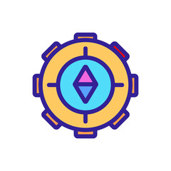 antique compass icon vector. antique compass sign. isolated color symbol illustration