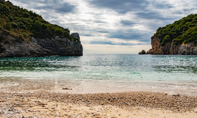 Fototapeta na wymiar Amazing bay on Corfu island.