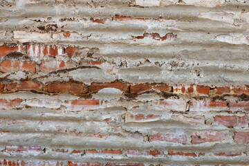 Closeup of weathered brick wall texture