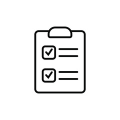 Clipboard with checklist icon, symbol for web site and app design. Vector illstration.