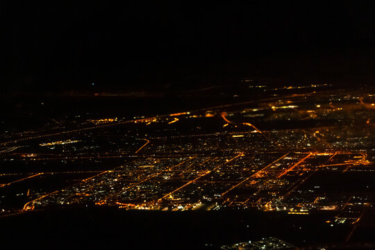 The View From The Plane To The Night City.