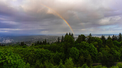 rainbow over valley