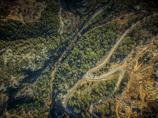 mountain road from a bird's-eye view