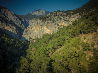 Fototapeta na wymiar Sapadere Canyon from a bird's-eye view