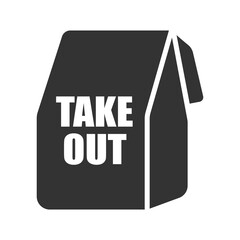 テイクアウト用の紙袋のアイコンイラスト