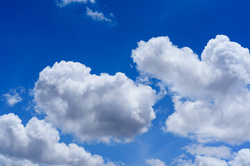 Fototapeta na wymiar Blue sky with cumulus clouds in the day, Summer season