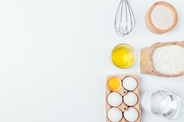 Bakery background with ingredients