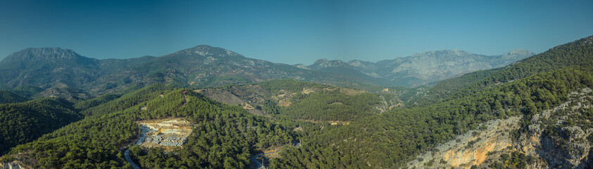 Panorama of Mountains from a bird's-eye view