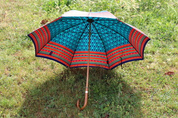 colorful umbrella with various layers of colors