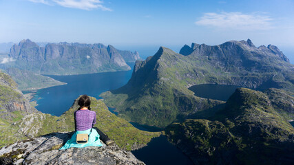 Reinebringen nordic views to fjords and islets in arctic Norway