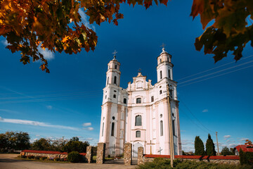 Luzhki, Vitebsk Region, Belarus. Church Of St. Michael Archangel In Sunny Day