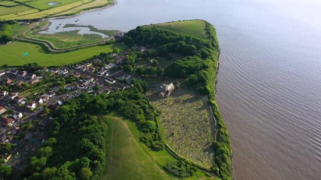 Fly over Clevedon Town, united Kingdom, video done with DJI mavic pro 2 on sunny summer evening