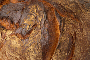 Crust of a fresh baked German farmers bread