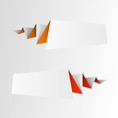 abstract banner. The original form as two form, overlapping. The flat image. Advertising Design shape. label tag.