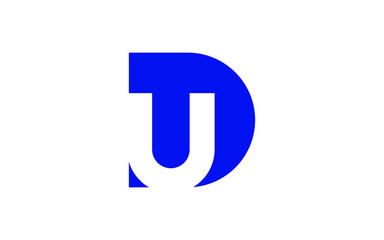 DU or UD Letter Initial Logo Design, Vector Template
