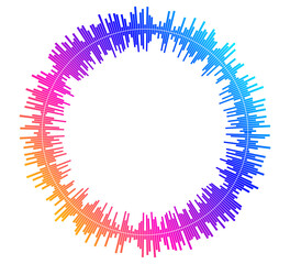 Color circular equalizer music player isolated07