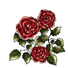 Beautiful summer pattern of flowers. Decoration from roses on a white background. Fashion in a vector illustration