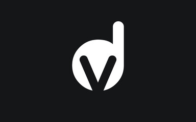 Obraz premium dv or vd Letter Initial Logo Design, Vector Template