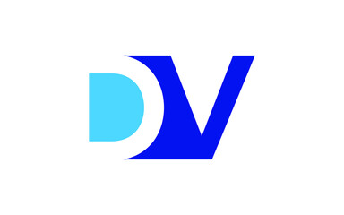 DV or VD Letter Initial Logo Design, Vector Template