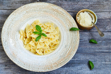 background, basil, cheese, closeup, cooked, cooking, cuisine, delicious, dinner, dish, farfalle, flat, food, fresh, garlic, gourmet, green, healthy, ingredient, isolated, italian, italy, lay, lunch, m